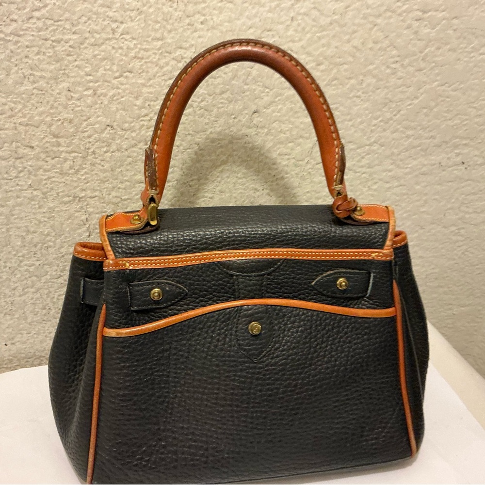 Dooney & Bourke Essex all weather Black and Tan Satchel - Picture 3 of 9